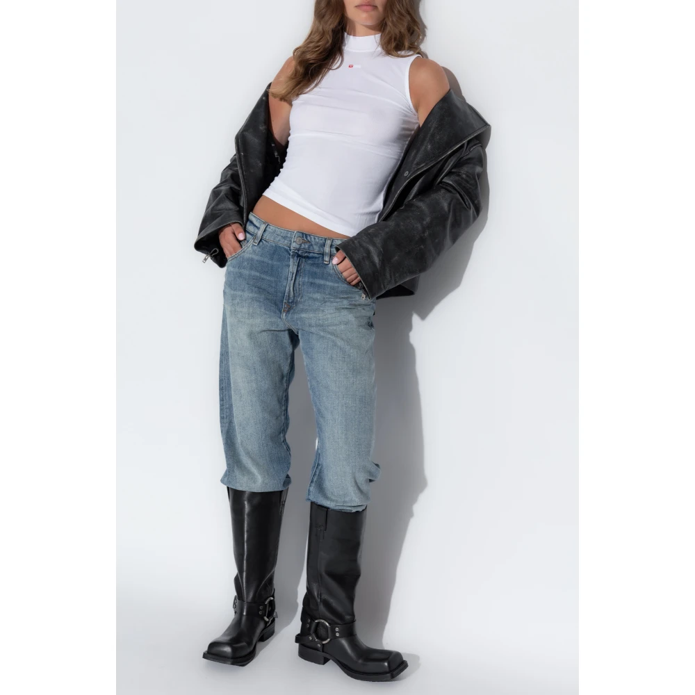 Diesel Top T-Mokky-Sl-Microdiv White Dames