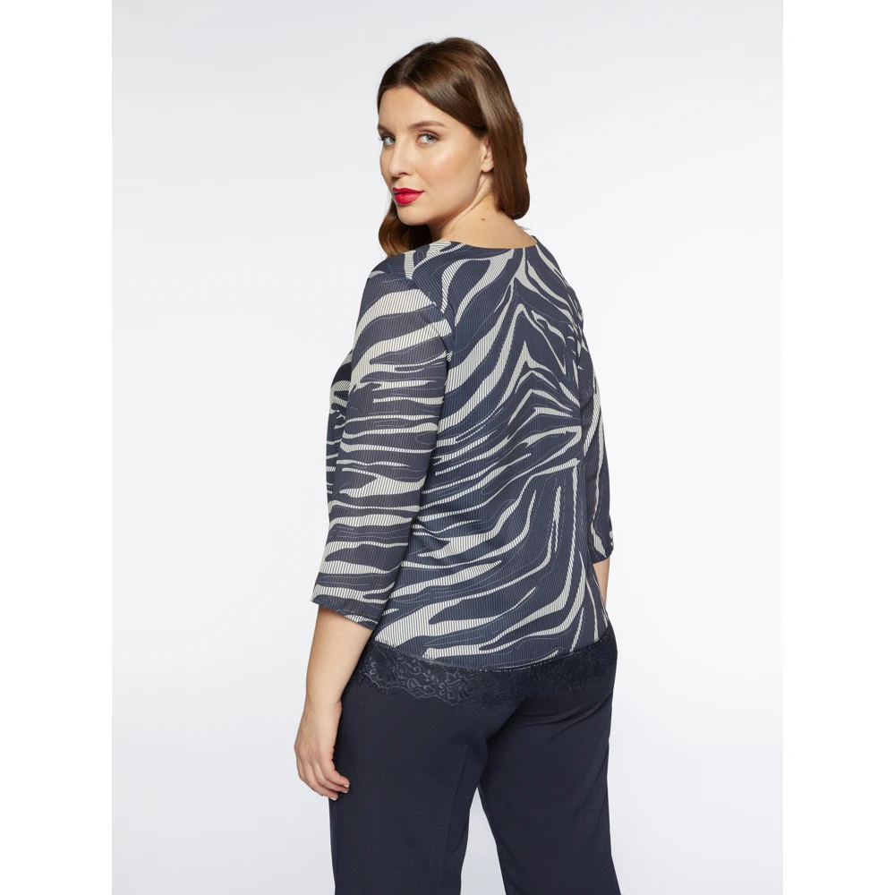 Fiorella Rubino Gedrukte blouse met kanten rand Multicolor Dames
