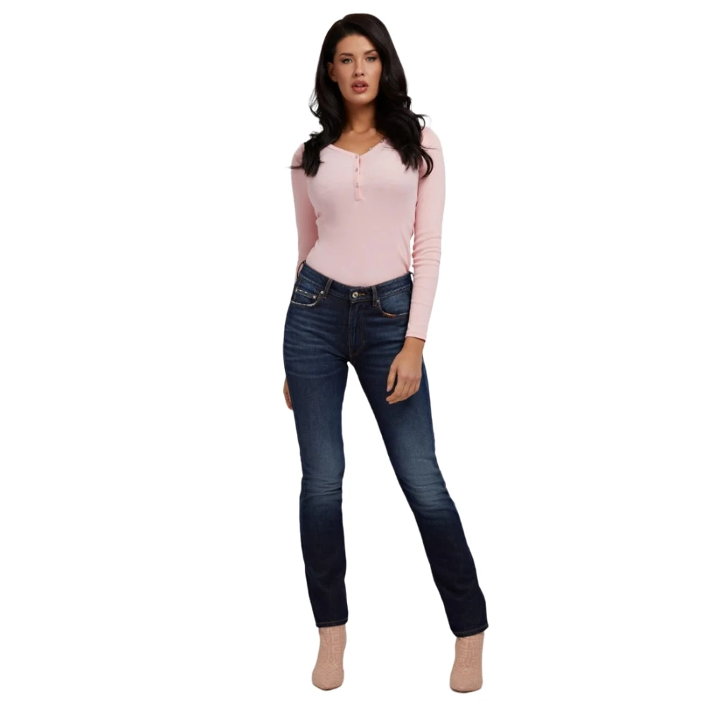 Guess Slim-fit Denim Broek Blue Dames