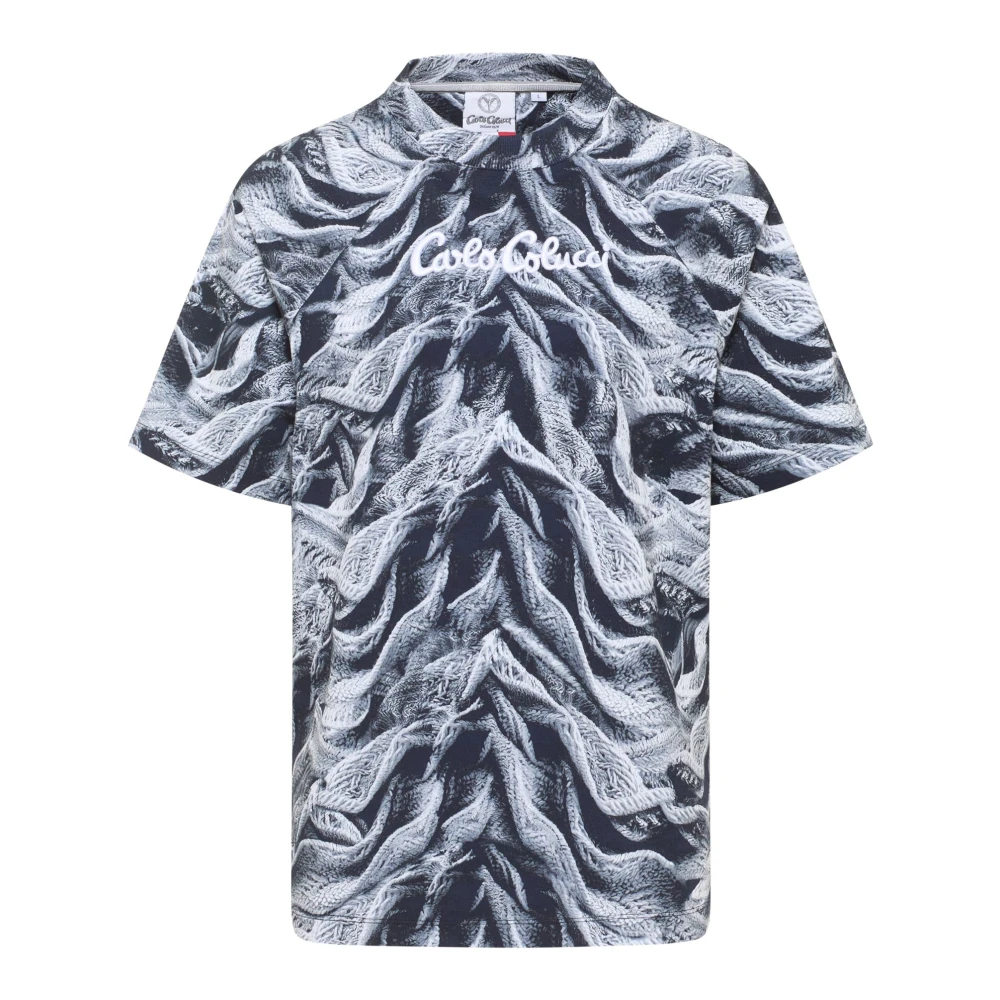 Carlo colucci Artificial Knit T-Shirt Urban Elegance Black Heren