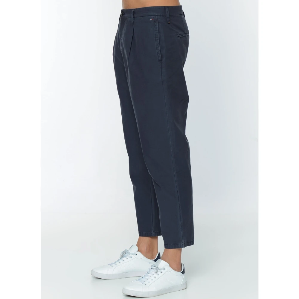 Tommy Hilfiger Blauwe Katoenen Broek Tapered Fit Blue Heren