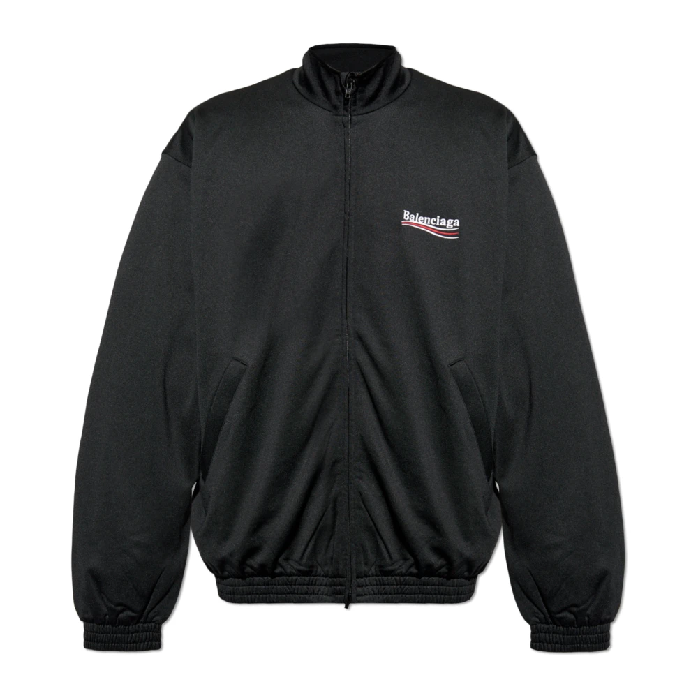 Balenciaga Men's Black Zip-Throughs, S, Sweatshirt With Logo