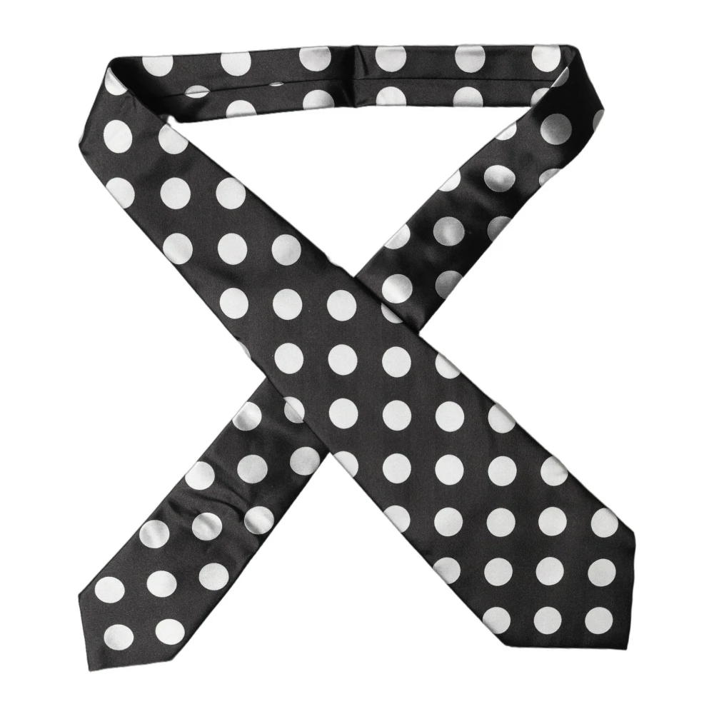 Dolce & Gabbana Women's Black Ties, One Size, Polka Dot Silk Necktie