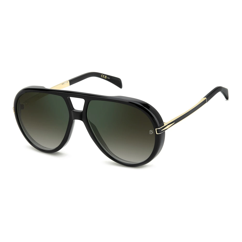 Eyewear By David Beckham Men's Black Sunglasses, 61 Mm, Voyager Sunglasses Gold Green Mirror