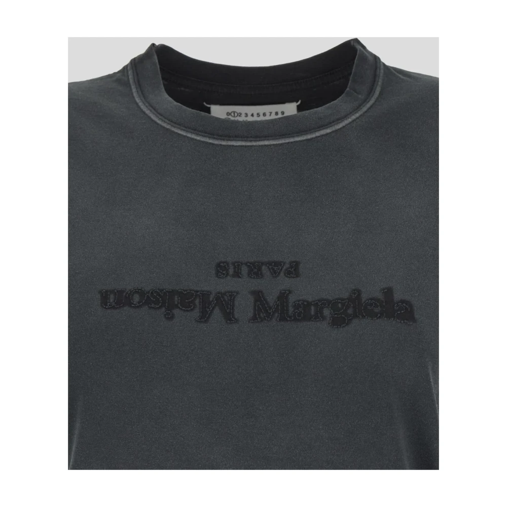Maison Margiela Katoenen Logo T-Shirt Gray Dames