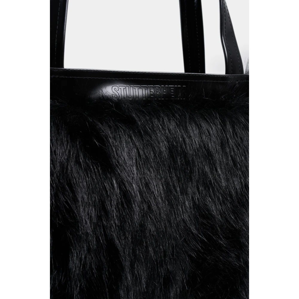 Stutterheim Zwarte Nepbont Tote Tas Black Dames