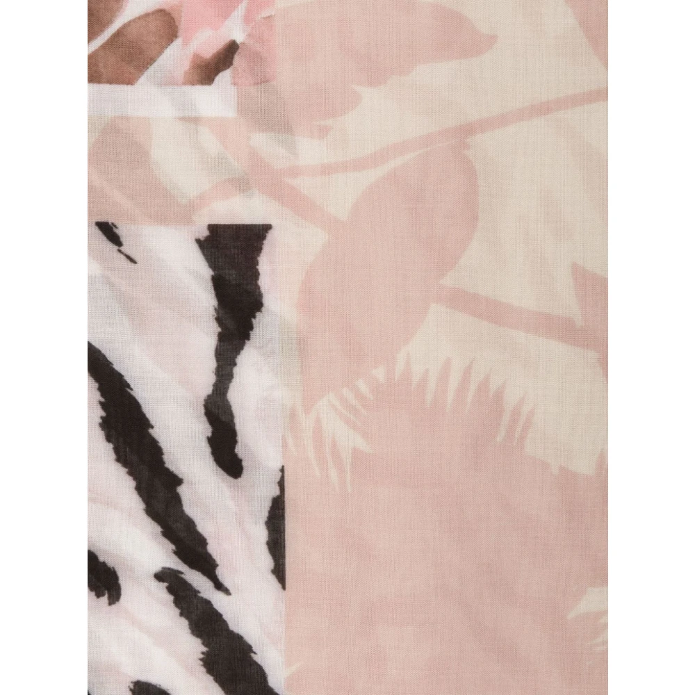 Liu Jo Bloemen Luipaardprint Roze Sjaal Multicolor Dames