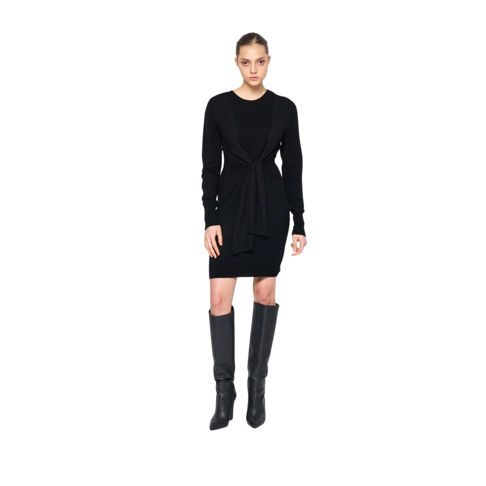 Silvian Heach Jurk met strikceintuur in de taille Black Dames