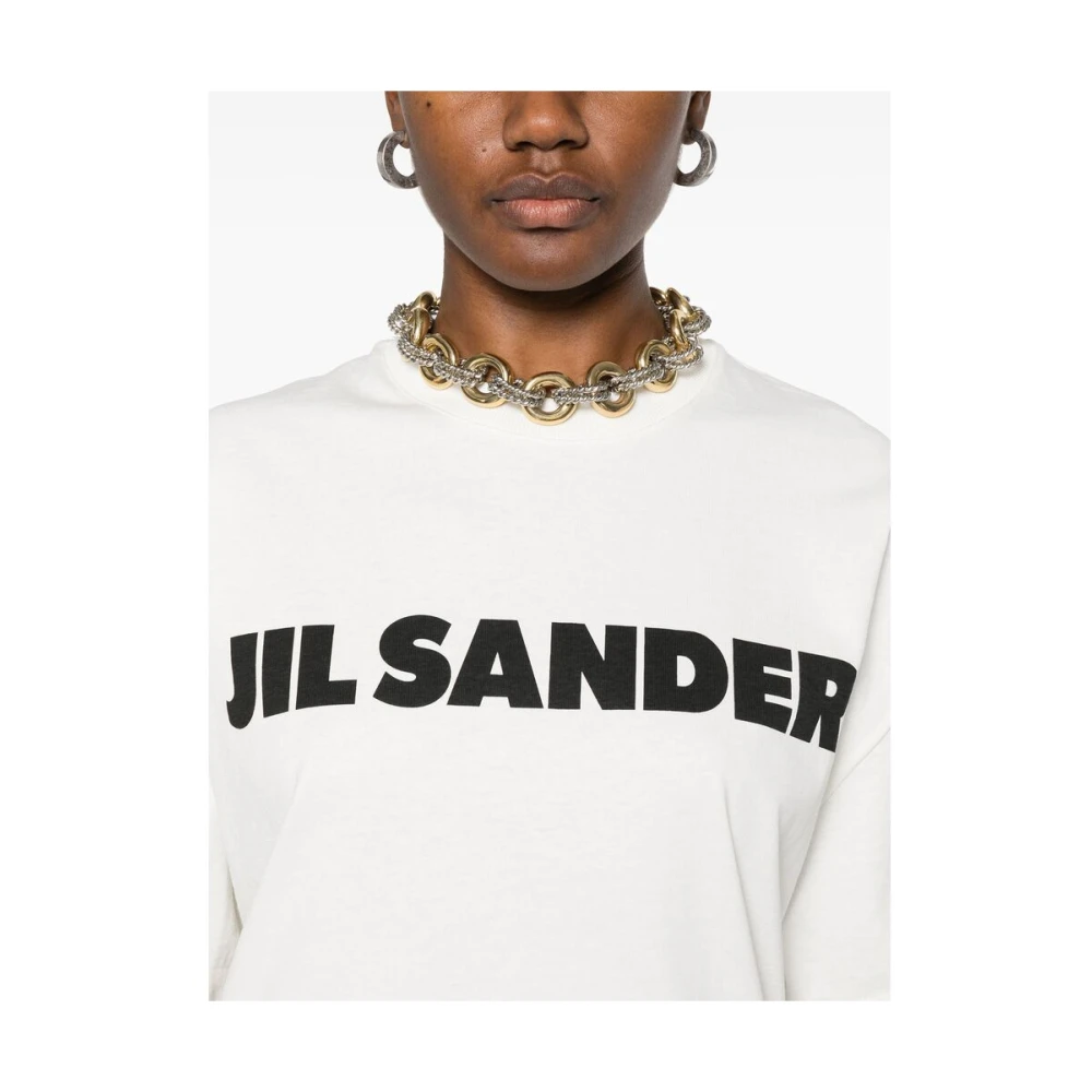 Jil Sander Witte Crew Neck T-shirt White Dames