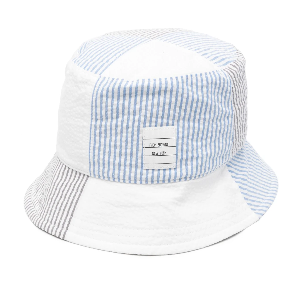 Thom Browne Stilig Bucket Hat för sommardagar White, Herr