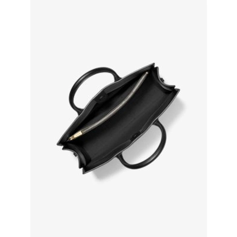 Michael Kors Scarlett Leren Satchel met Goudkleurige Hardware Black Dames