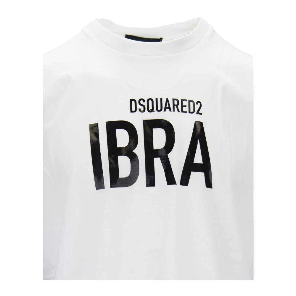 Dsquared2 Mannen Slip-On T-Shirt met 'Ibra' White Heren
