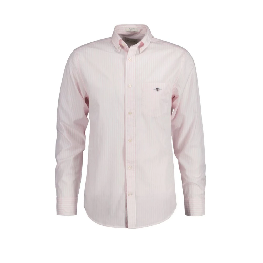 Gant Klassisk Randig Regular Fit Skjorta Pink, Herr