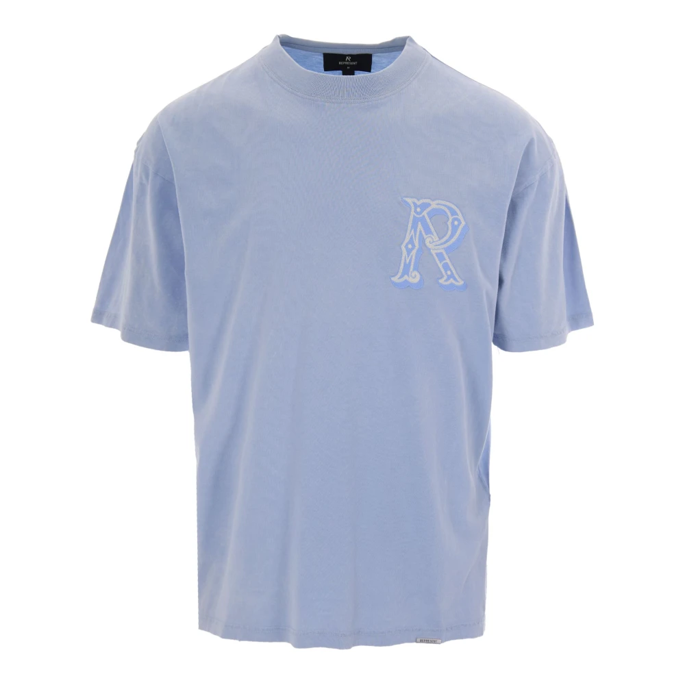 Represent Men's Blue Crew Neck T-Shirt With Front Print - T-Shirts - M - Tops