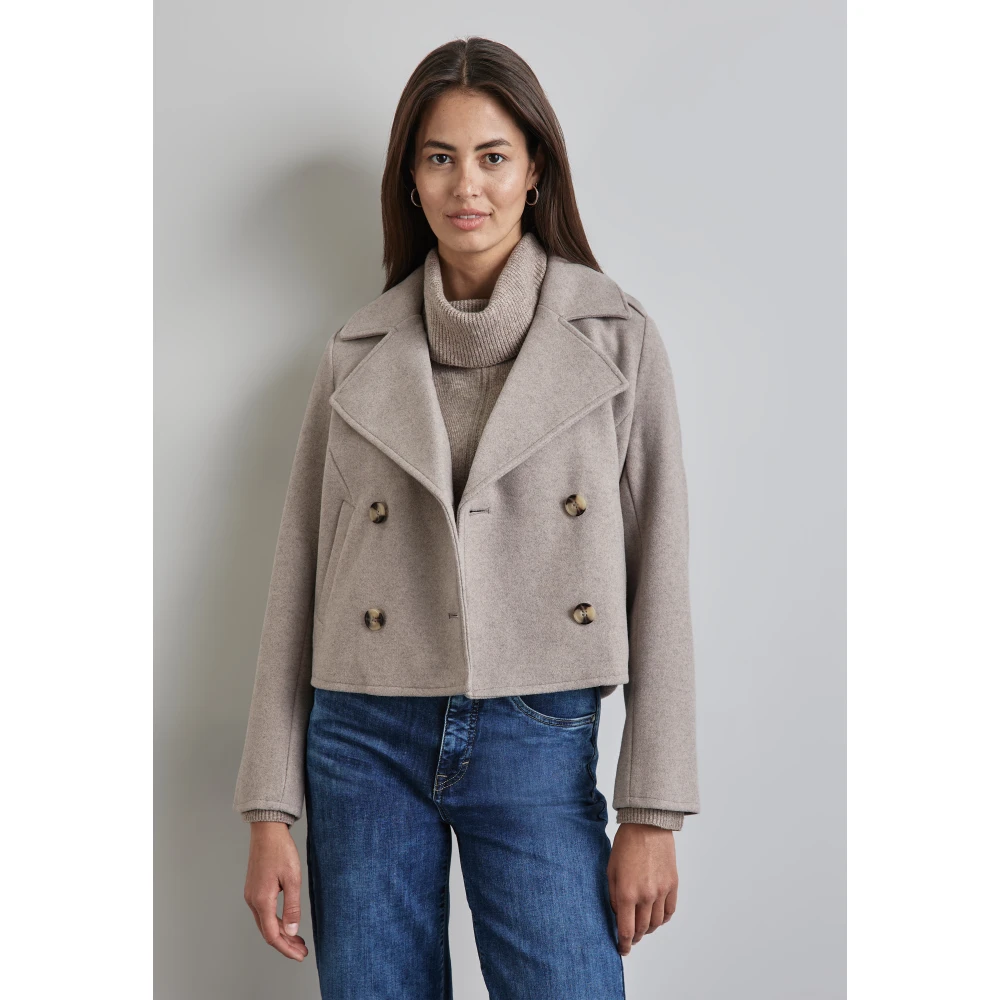 Street One Korte Trenchcoat met Stijlvolle Details Beige Dames