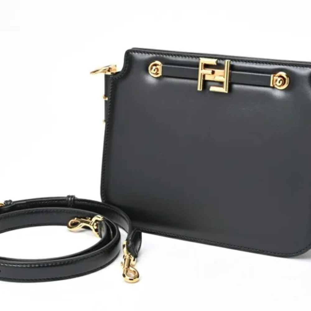 Fendi Vintage Pre-owned Leather shoulder-bags Black Dames