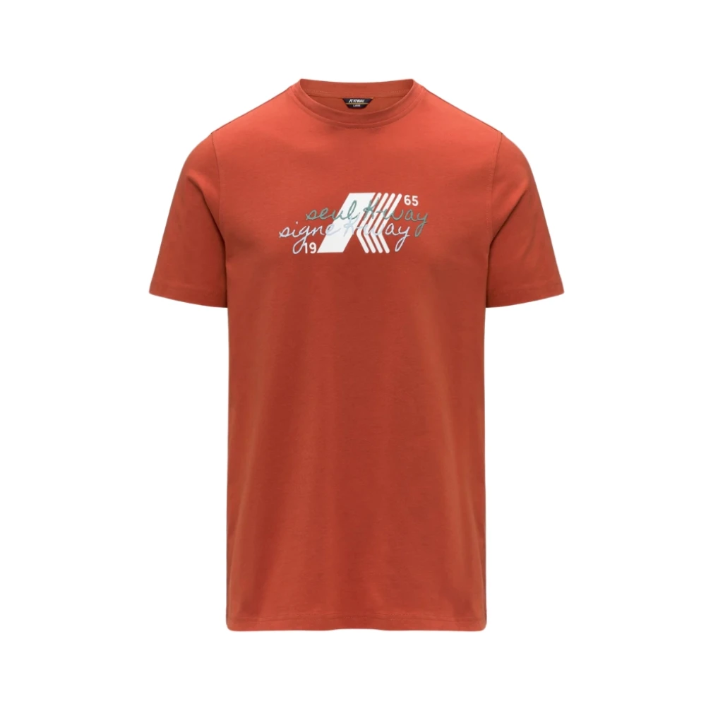 K-Way Mannelijk Oranje Tops Heren, Xl, T-Shirts