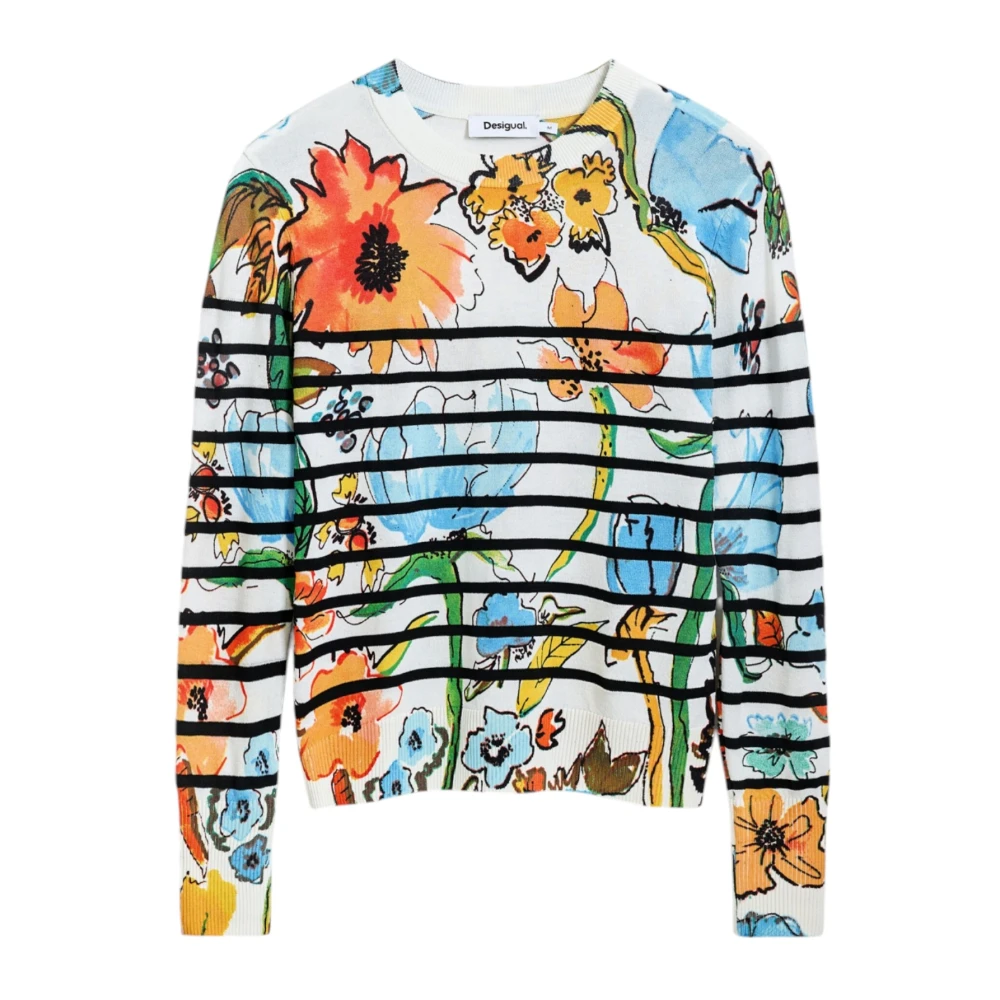 Desigual Women's Multicolor Round-Neck Knitwear,, Spring/Summer Sweatshirt Collection Medium