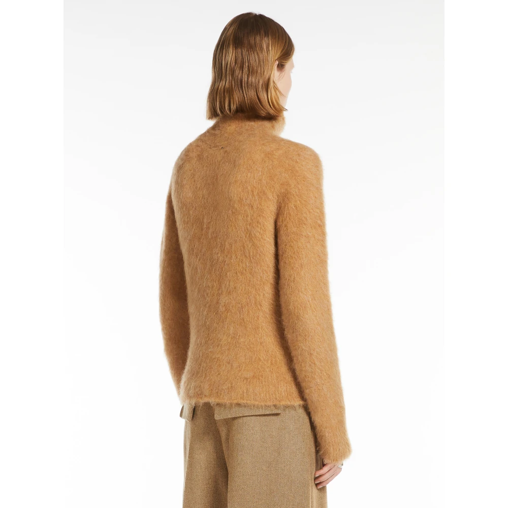 SPORTMAX Alpaca Blend Mock Neck Sweater Beige Dames