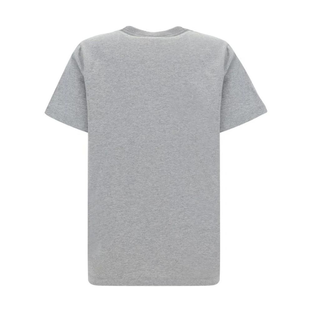 Ganni Monochrome Katoenen T-shirt met Maxi Print Gray Dames