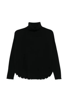 Mavis Roll-neck Frayed Sweater