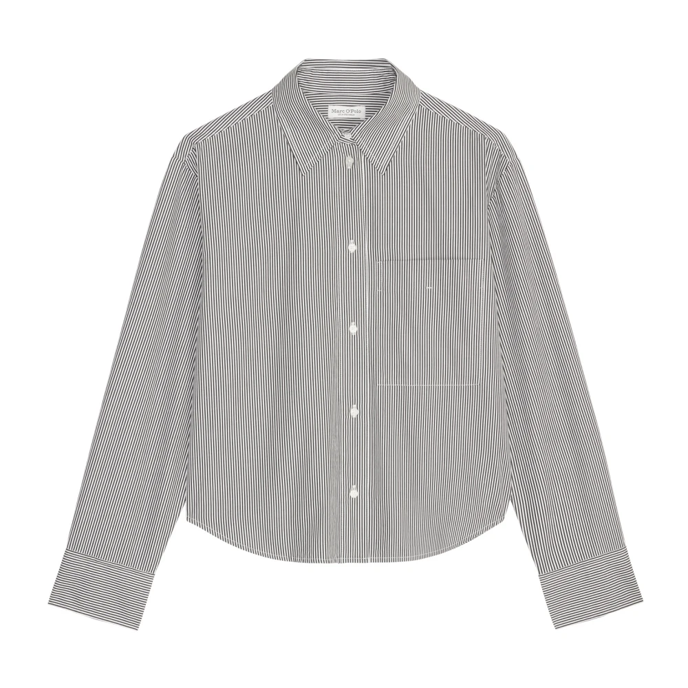 Marc O'Polo Geknipte gestreepte blouse Black Dames
