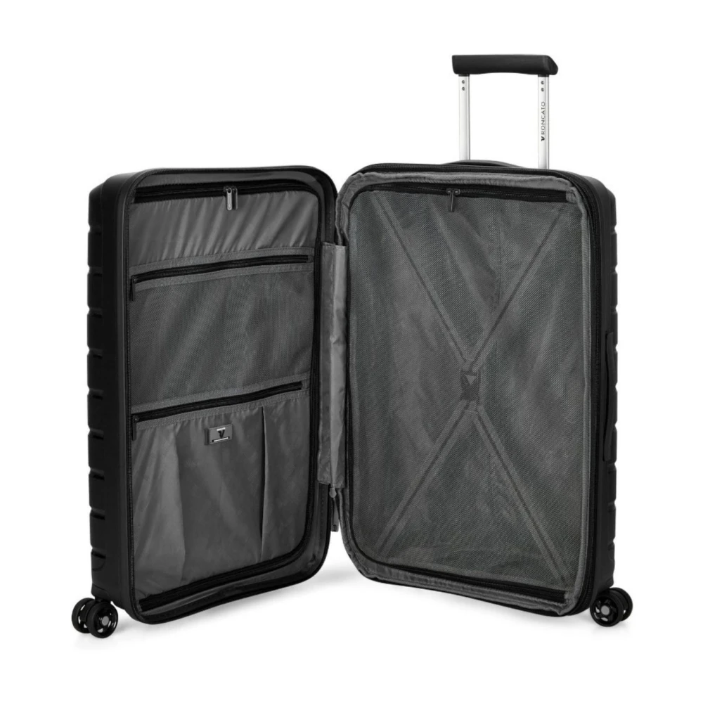 Roncato Stijlvolle volwassen uitbreidbare B-Flying koffer Black Unisex
