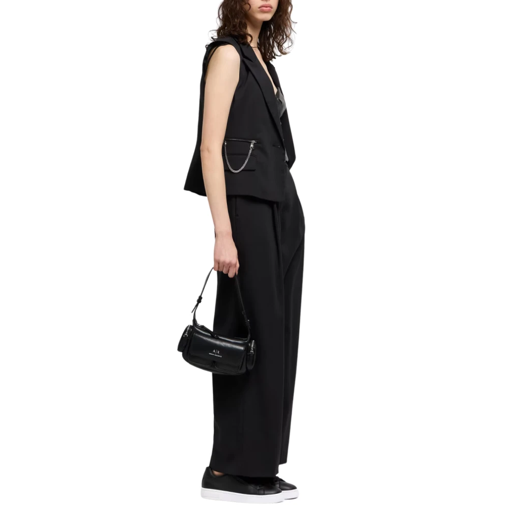 Armani Exchange Zwarte Stijlvolle Broek Black Dames
