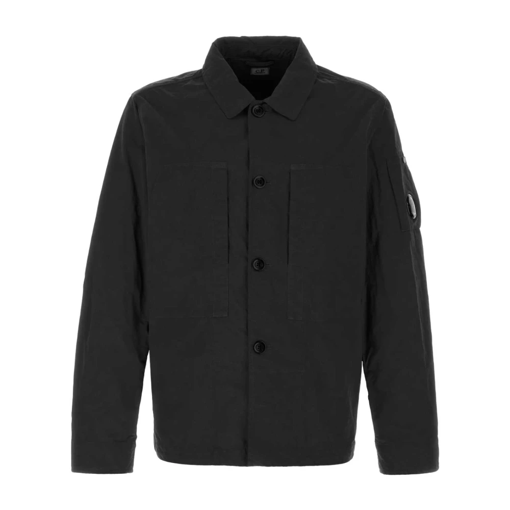 C.P. Company Stijlvolle Zwarte Nylon Jas Black Heren