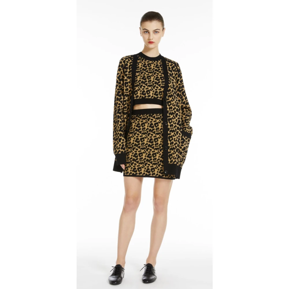 Max Mara Gevlekte Jacquard Vest Brown Dames