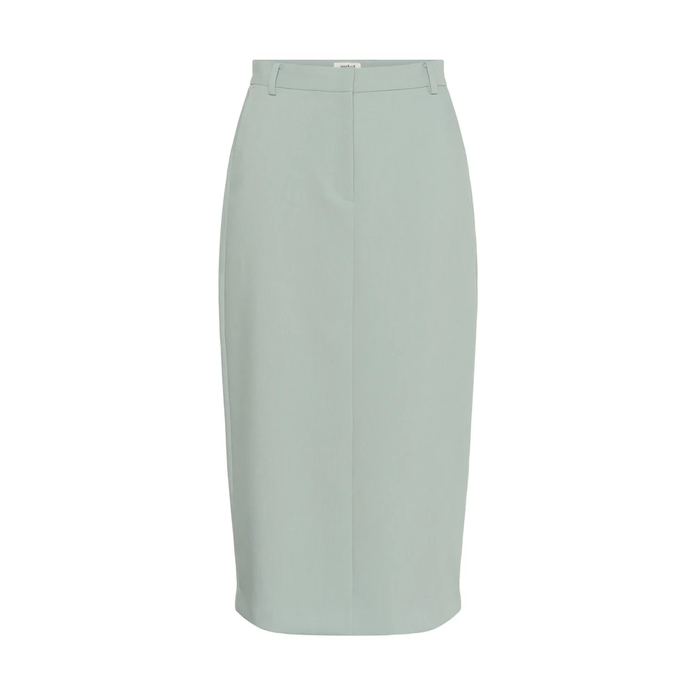 Soaked in Luxury Zilverblauwe Lange Pencil Rok Blue Dames