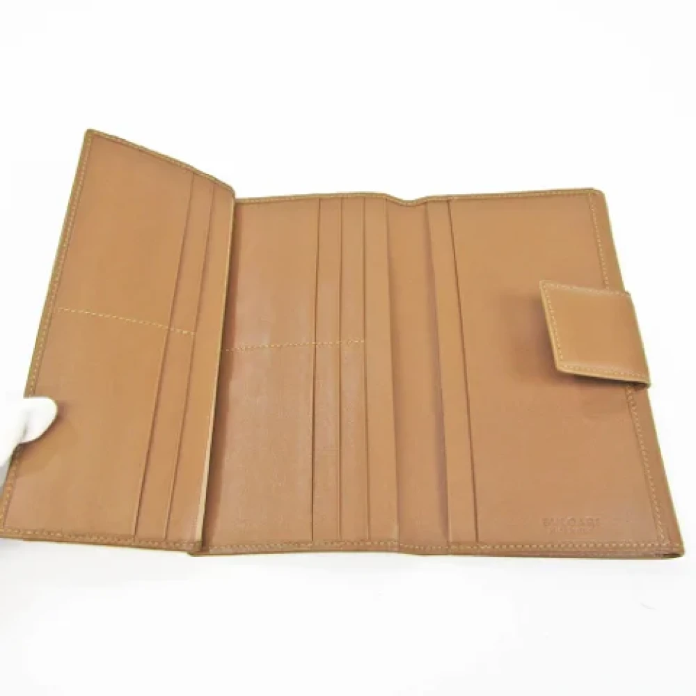 Bvlgari Vintage Pre-owned Leather wallets Brown Dames