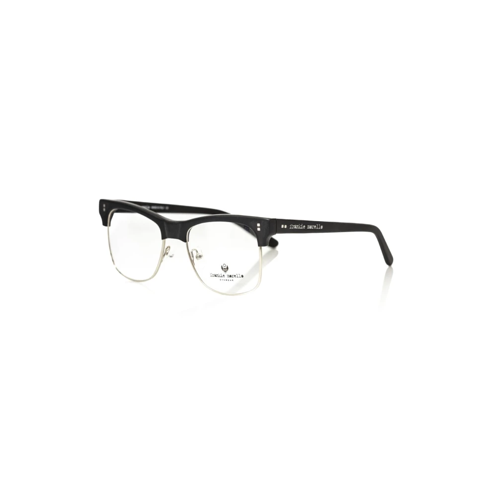 Frankie Morello Clubmaster Metalen Frame Bril Black Heren