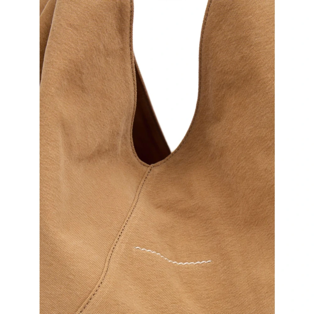 MM6 Maison Margiela Canvas Schoudertas met Gedrapeerde Details Beige Dames