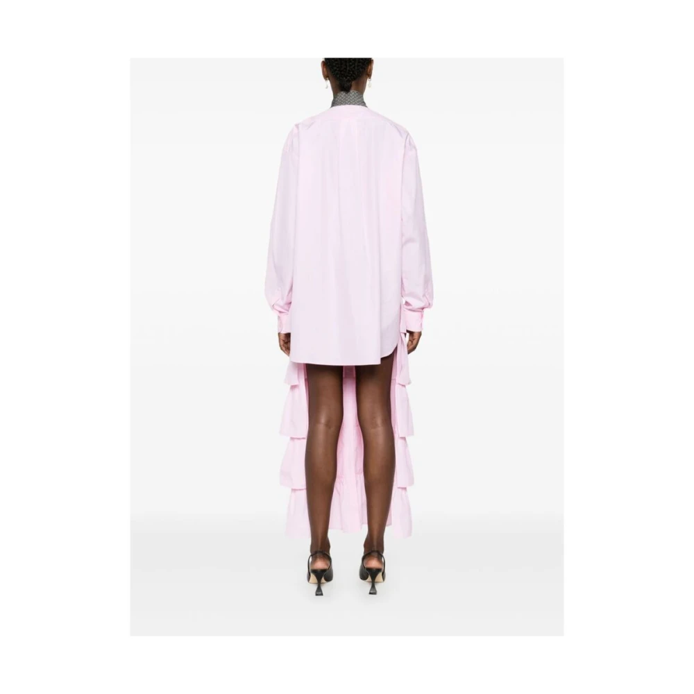 Moschino Roze Gerimpelde Jurk Pink Dames
