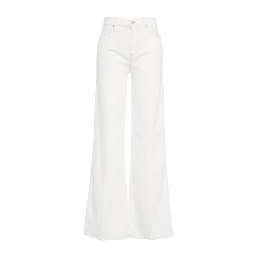 7 For All Mankind Women's White Flared Jeans,, Wide Leg Jeans 'Lotta Sugar' W29