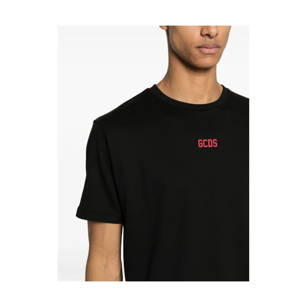 Gcds Zwart Logo T-shirt Black Heren
