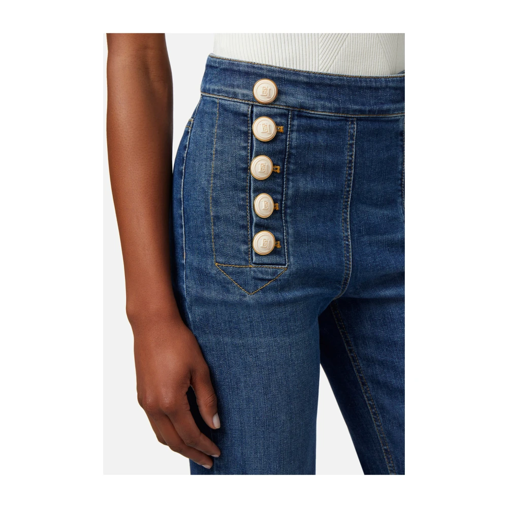 Elisabetta Franchi Vintage Blauwe Palazzo Jeans Blue Dames