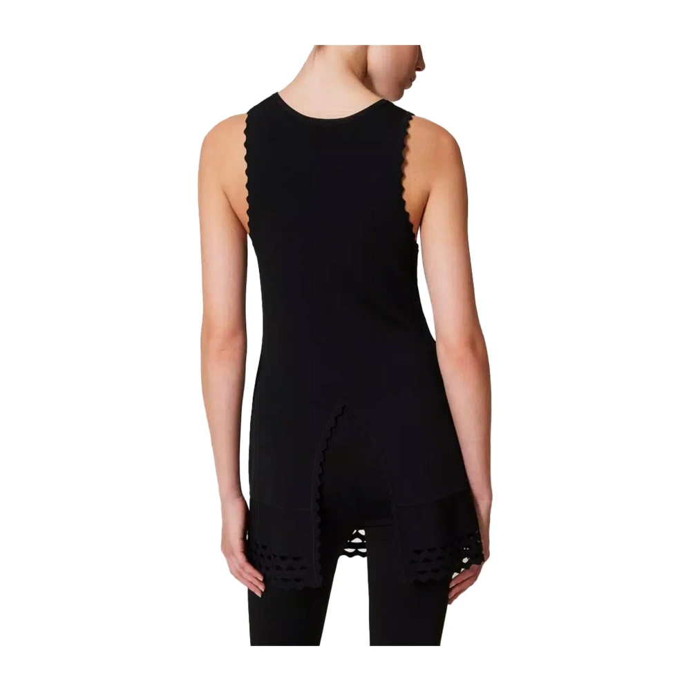 Twinset Omkeerbare Viscose Tanktop Black Dames
