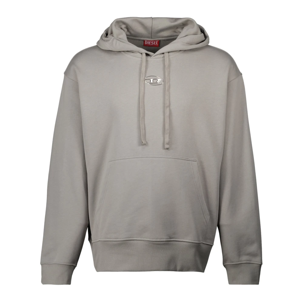 Diesel Mannelijk Grijs Grijze Hooded Sweatshirt Lente-Zomer 2025