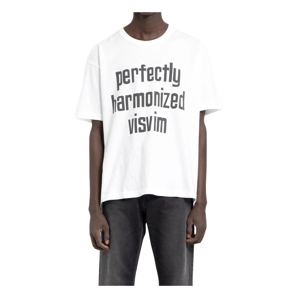 Visvim Wit Jumbo T-Shirt met Print Black Heren