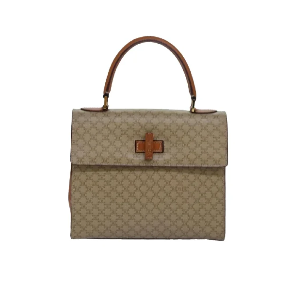 Celine Vintage Pre-owned Canvas handbags Beige Dames