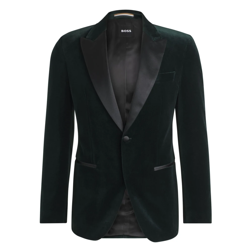 Hugo Boss Katoenen jas met 2 knopen zakken Green Heren