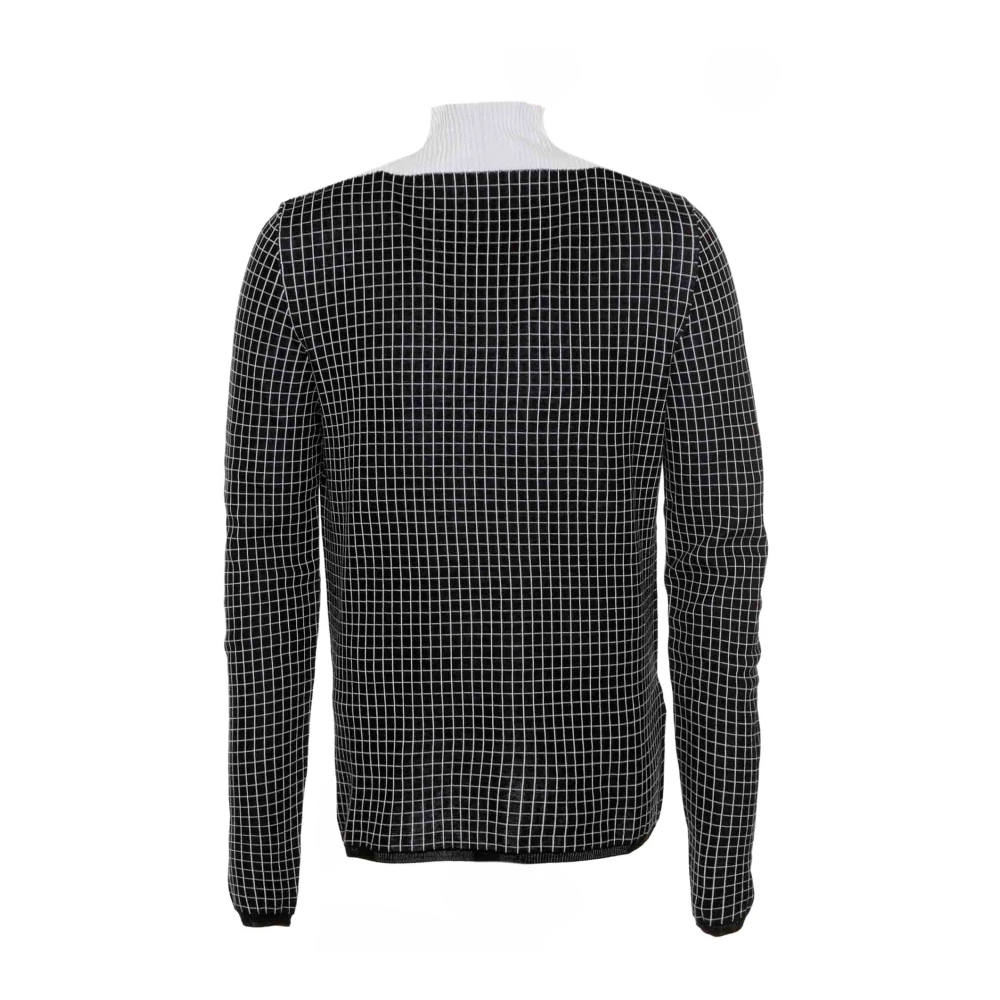 Marni Men's Black Checkered Turtleneck Jumper - Turtlenecks - Xl - Knitwear