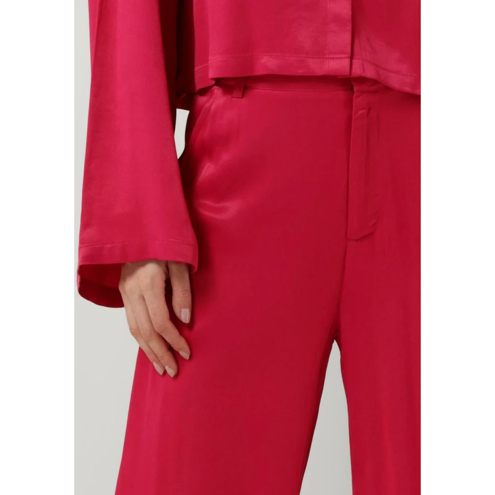 Alix The Label Wijde satijnen broek Pink Dames