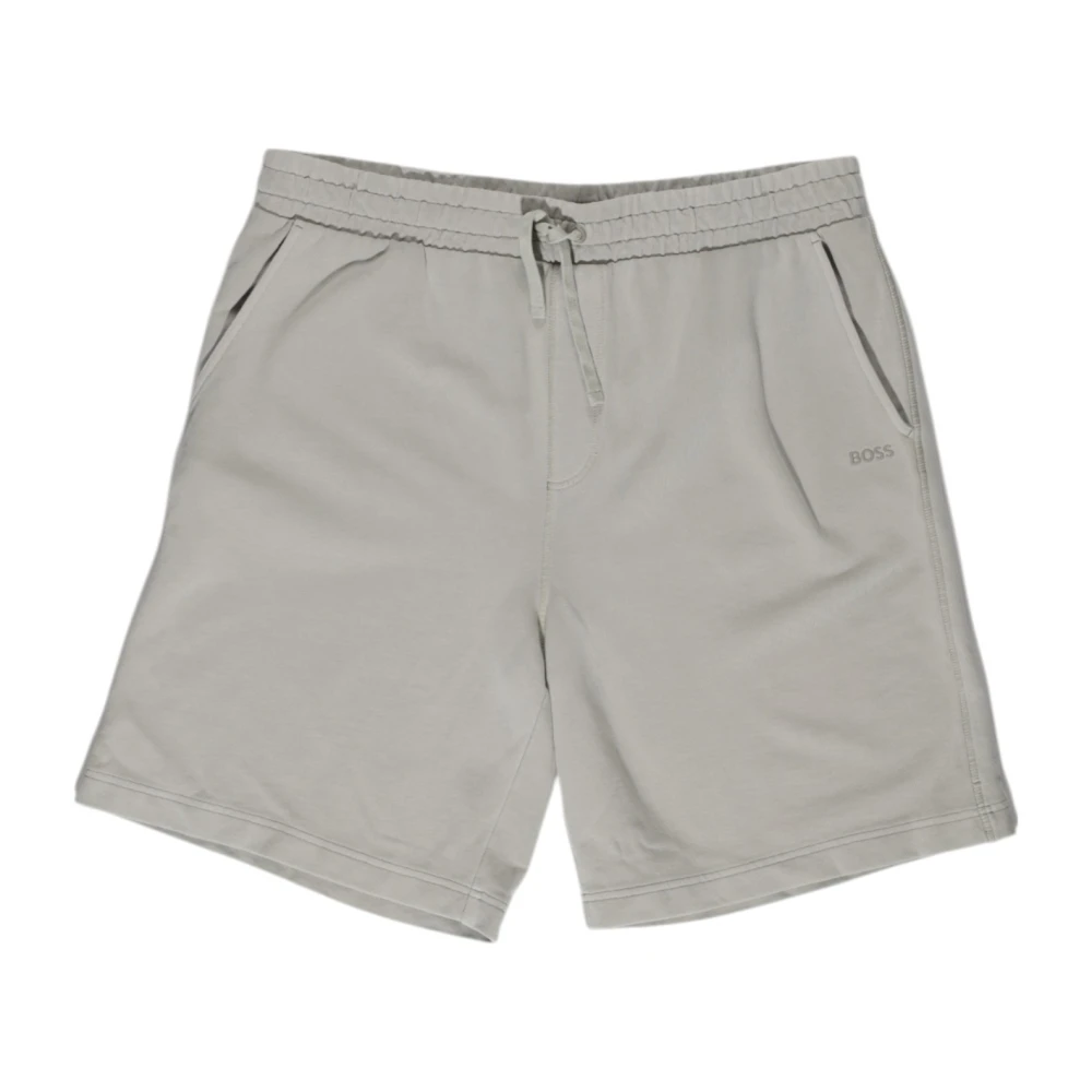 Hugo Boss Beige Shorts med Snörning och Fickor Gray, Herr