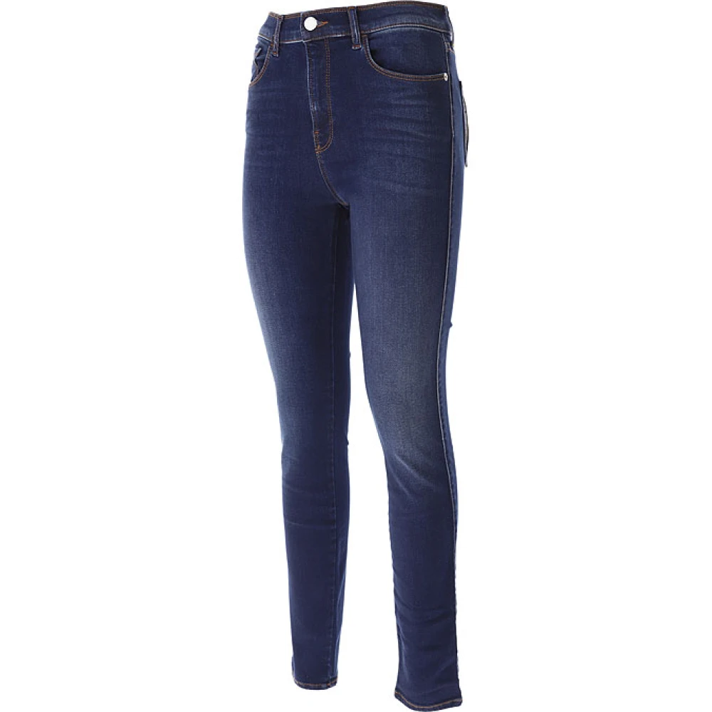 Emporio Armani Moderne Stijl Hoge Taille Skinny Jeans Blue Dames