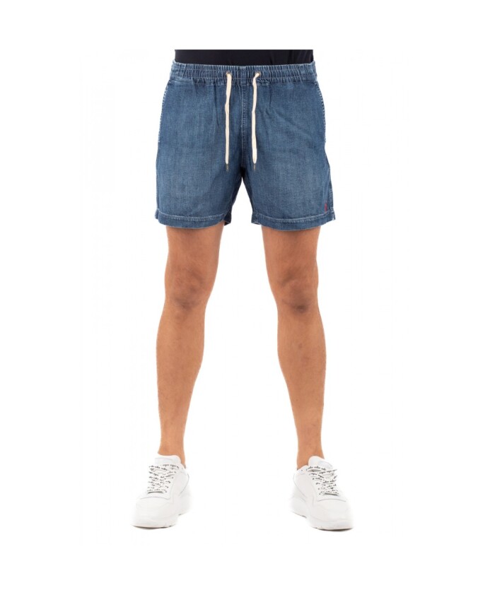 short-en-jean-a-cordon-de-serrage-et-logo-brode