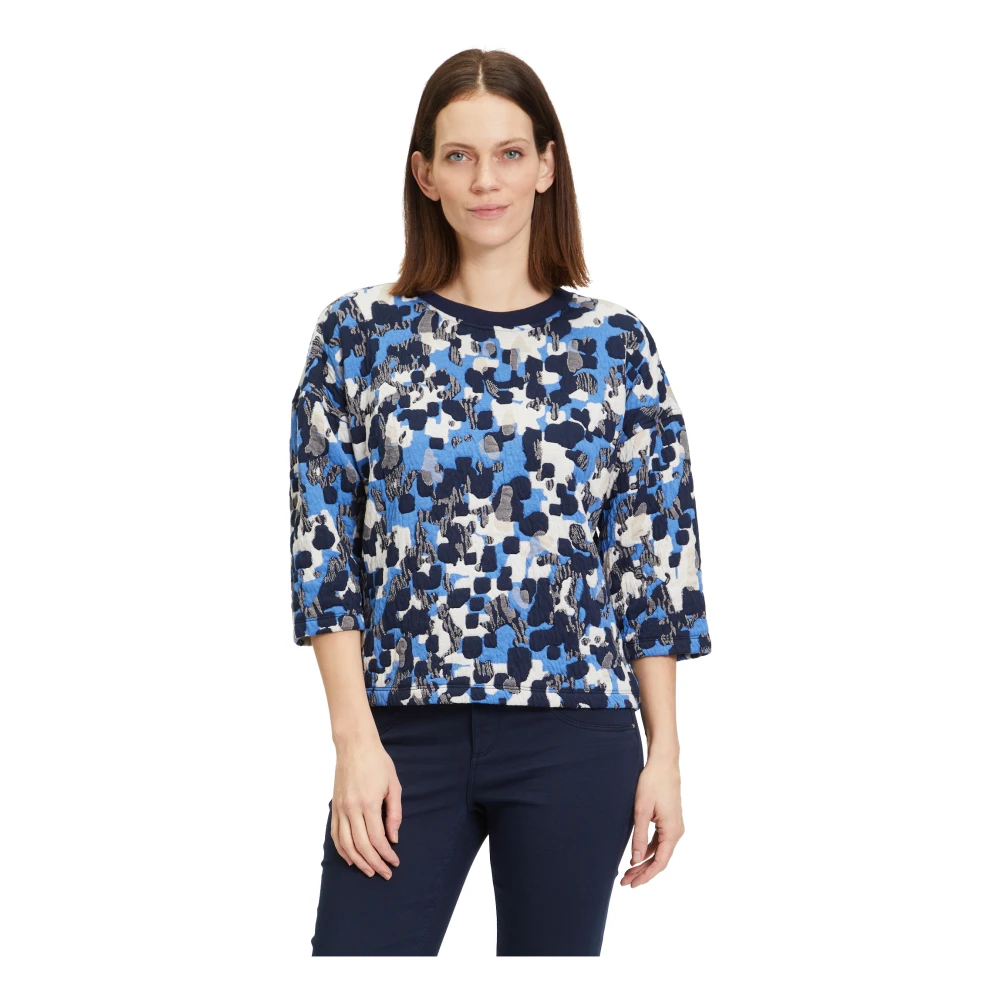 Betty & Co Jacquard Sweatpullover met Ronde Hals Multicolor Dames