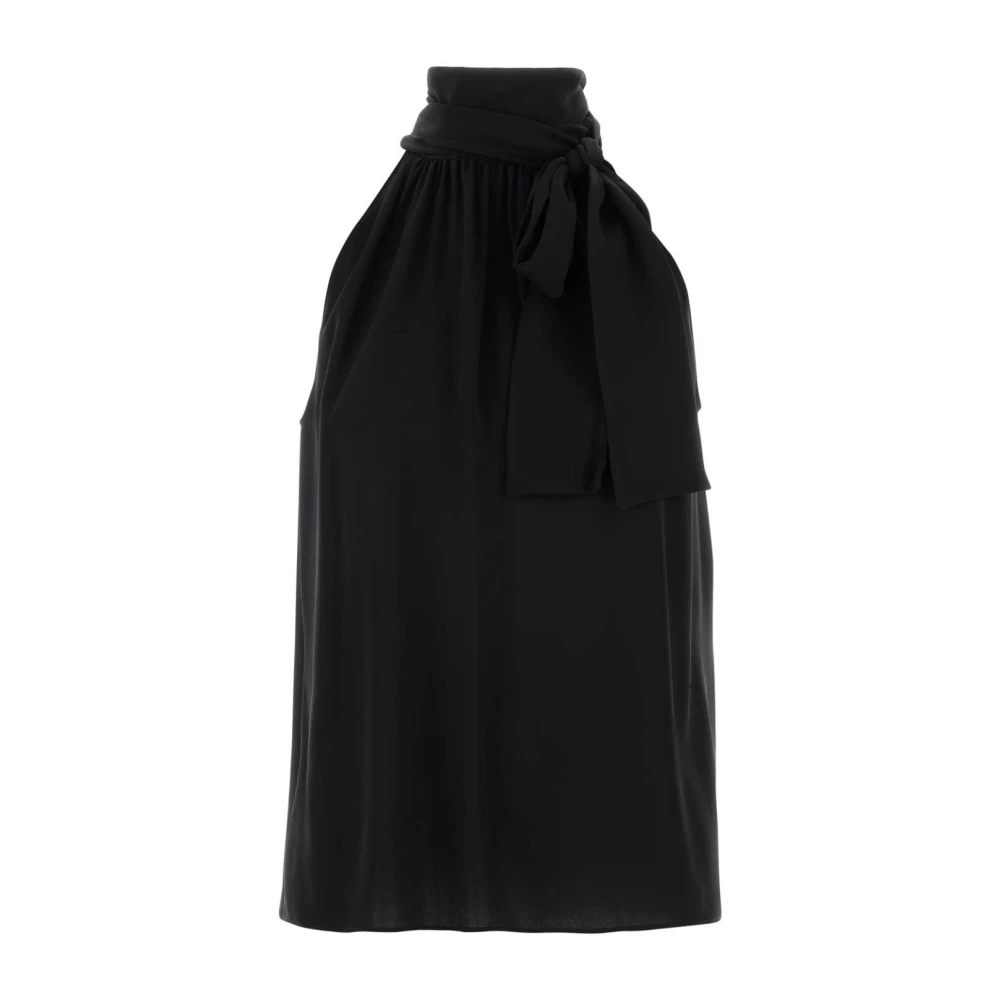 Valentino Garavani Women's Black Blouses, Xs, Crepe Top